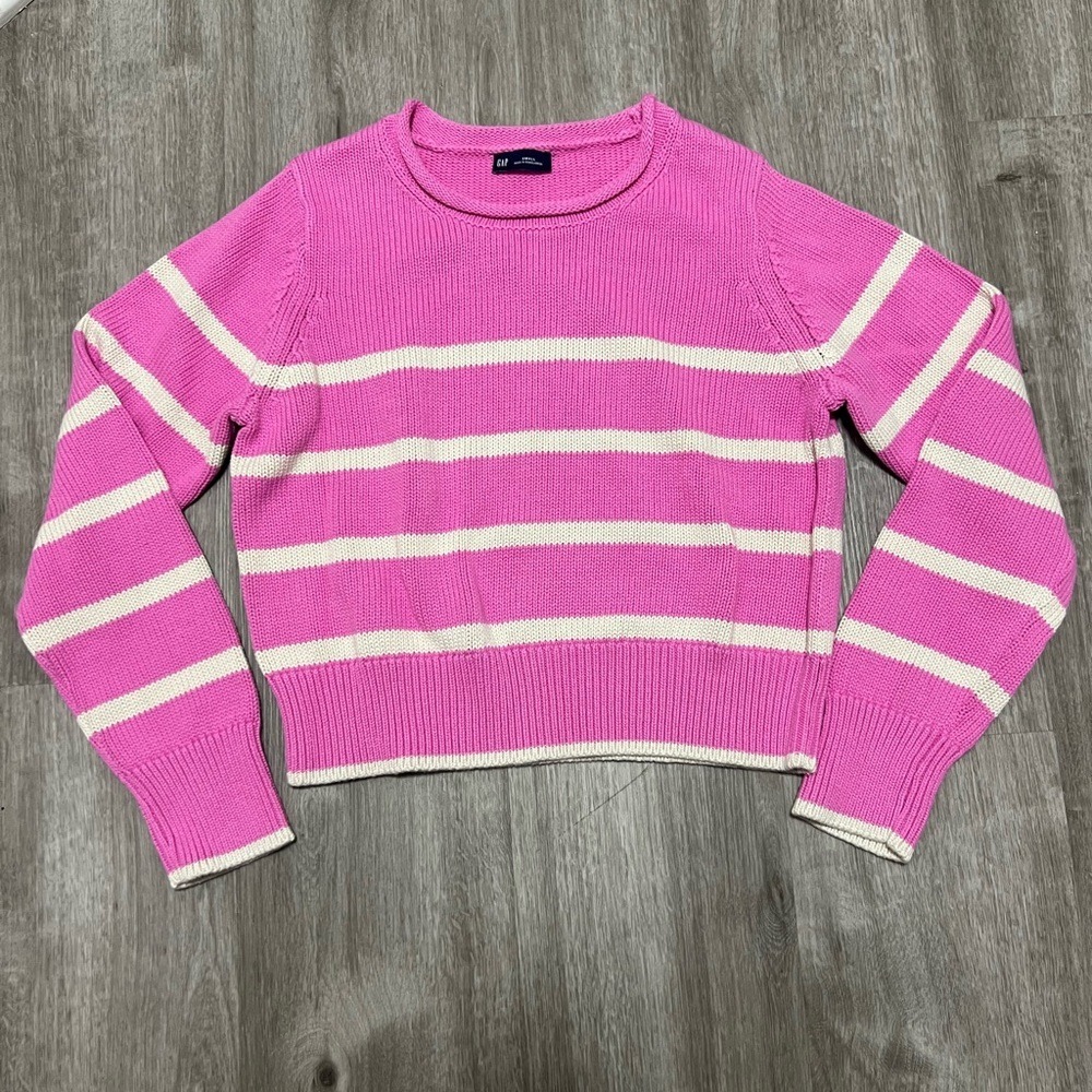 GAP‎ Pink and Cream Striped Women's Sweater, size S